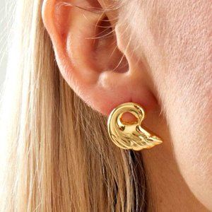 18K Gold Plated Swan Earrings